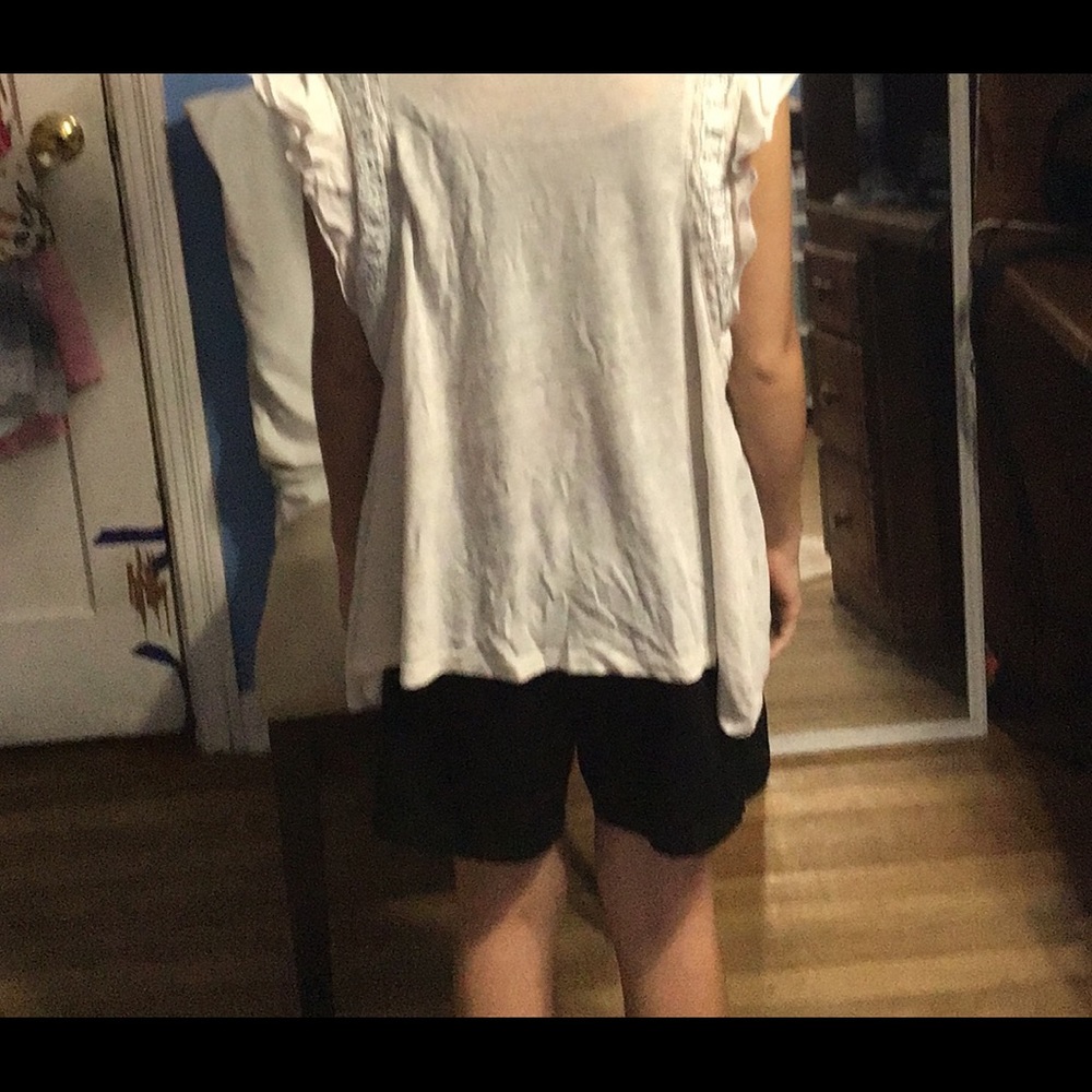 White Ruffle Sleeve Top - Picture 3 of 3